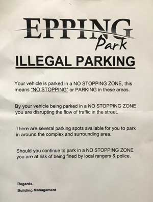 illegal parking notice