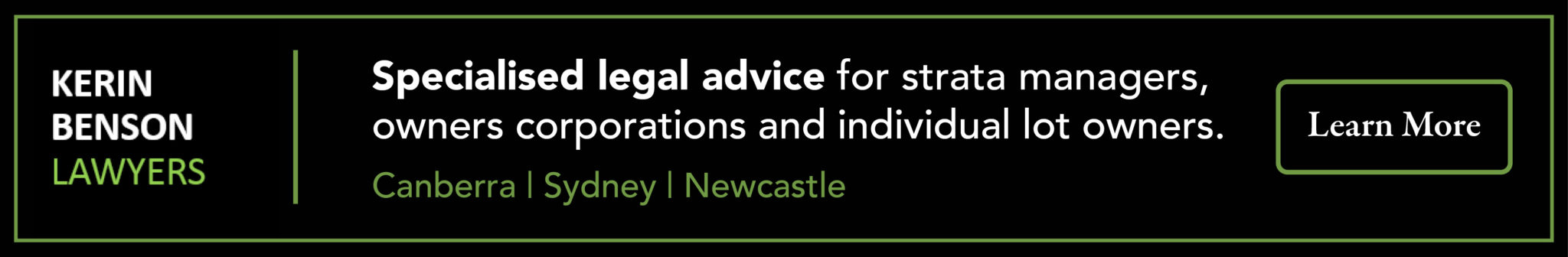 Kerin Benson Lawyers Banner Advert