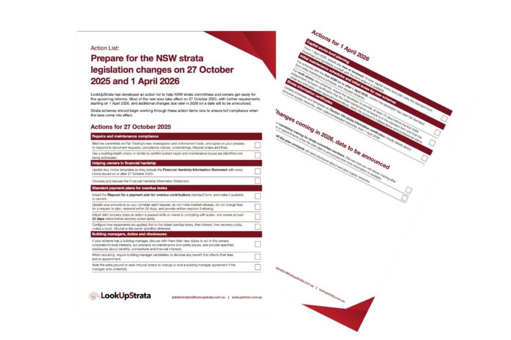 NSW Checklist Strata Changes Oct 2025